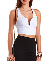 Charlotte Russe Plunging Cross Back Crop Top