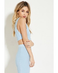 Forever 21 Rehab Ribbed Cutout Back Crop Top