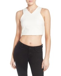 Stretch Knit Crop Top Size Small White
