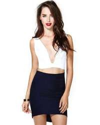 Nasty Gal Sweet And Low Crop Tank White