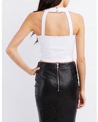 Charlotte Russe Sweetheart Cut Out Crop Top