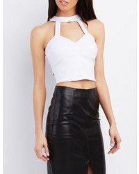 Charlotte Russe Sweetheart Cut Out Crop Top