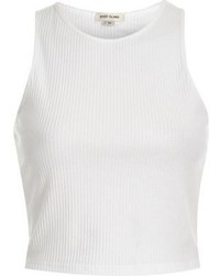 River Island White 90s Ribbed Crop Top