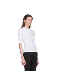 Rosetta Getty White Cropped Sleeve T Shirt