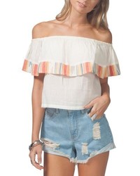 Rip Curl White Sands Off The Shoulder Crop Top