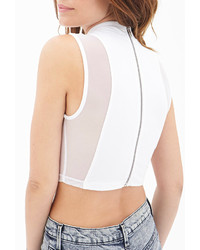 Forever 21 Zippered Mesh Crop Top