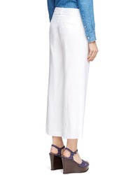 Brooks Brothers Cropped Wide Leg Linen Pants