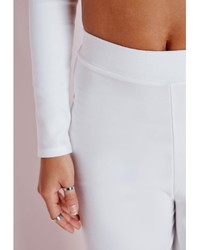 Missguided High Waisted Crepe Culottes White