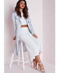 Missguided High Waisted Crepe Culottes White