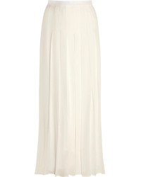 Givenchy Pleated Culottes In Ivory Silk Crepe De Chine White