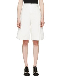 S By S Studio White Twill Pleated Culottes