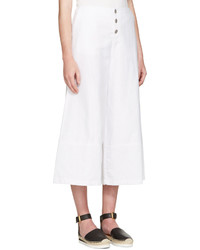 See by Chloe See By Chlo White Cropped Wide Leg Trousers