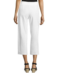 Eileen Fisher Wide Leg Washable Crepe Cropped Pants Petite