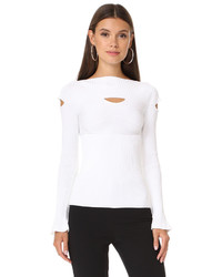 Cushnie et Ochs Boat Neck Top With Cutouts