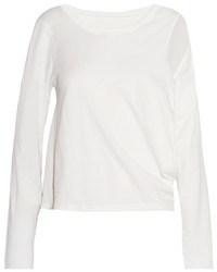 MM6 MAISON MARGIELA Cutout Cotton Jersey Top Off White