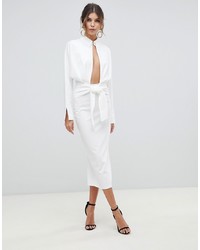 ASOS DESIGN Long Sleeve Wrap Shirt Midi Dress