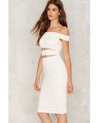 Factory Making The Cut Out Dress White