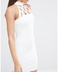 Naanaa Bodycon Dress With Caged High Neck
