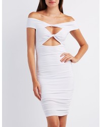 Charlotte Russe Off The Shoulder Ruched Cut Out Dress