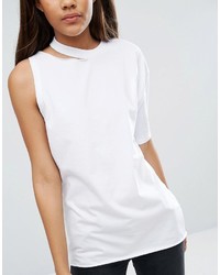 Asos Tall Asos Tall T Shirt With One Shoulder And Nibble Detail