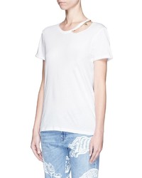 Stella McCartney Falabella Chain Cutout Neck Organic Cotton T Shirt
