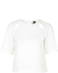Topshop Textured Cut Out Detail Tee