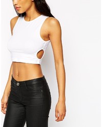 Asos Collection Crop Top With Circle Cut Outs