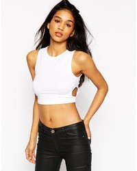 Asos Collection Crop Top With Circle Cut Outs