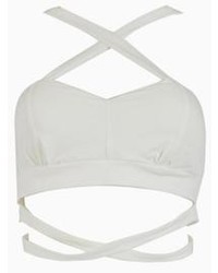 Choies Cross Strappy Crop Top In White