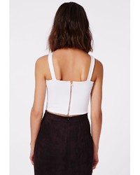 Missguided Leona Cut Out Crop Top White