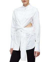 White Cutout Dress Shirt