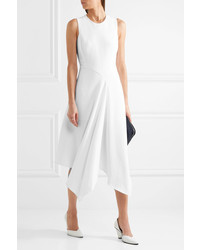 Stella McCartney Cutout Asymmetric Stretch Cady Dress White