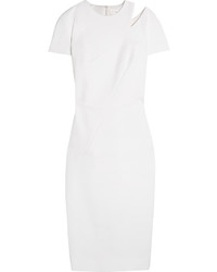 Victoria Beckham Cutout Stretch Cotton Blend Dress White