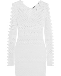 Kenzo Cutout Stretch Knit Mini Dress White