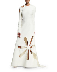 Matisse Cutout Stretch Crepe Gown White