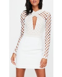 Missguided Lace Cutout Body Con Dress