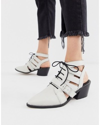 ASOS DESIGN Rookie Leather Cut Out Boots