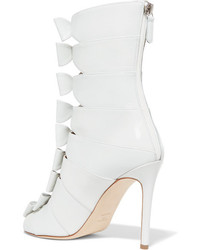 Laurence Dacade Silda Bow Detailed Cutout Creased Leather Ankle Boots