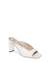 White Cutout Leather Heeled Sandals