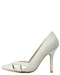 Qupid Cut Out Pointed Toe Pumps