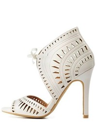 Charlotte Russe Laser Cut Out Lace Up Heels