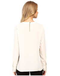 Vince Camuto Long Sleeve Blouse With Embroidered Lace Yoke