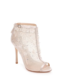 White Cutout Mesh Ankle Boots
