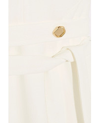 Rebecca Vallance Beltrn Belted Cutout Crepe Midi Dress White