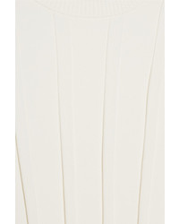 Helmut Lang Cutout Ribbed Stretch Knit Midi Dress Off White