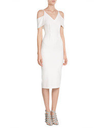 White Cutout Off Shoulder Dress