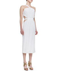 Cushnie et Ochs Matte One Shoulder Dress With Cutout Waist White