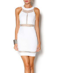 Donna Mizani White Halter Cutout Dress