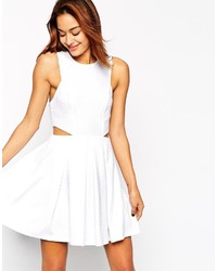 Asos Collection Skater Dress In Texture With Cut Out Side