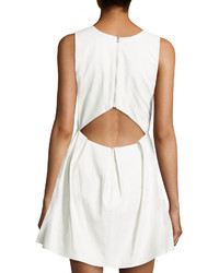 Madison Marcus Faux Leather Bow Front Dress White